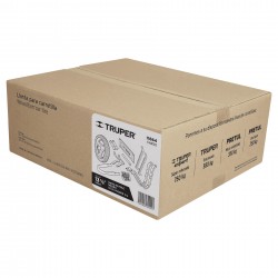 Caja c/llanta hule sólido y accesorios p/carretilla