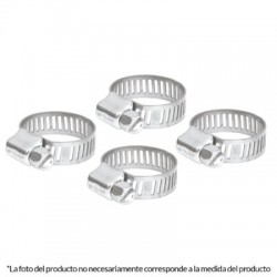 Abrazadera mini-4 de acero inoxidable, blíster con 4 pzas