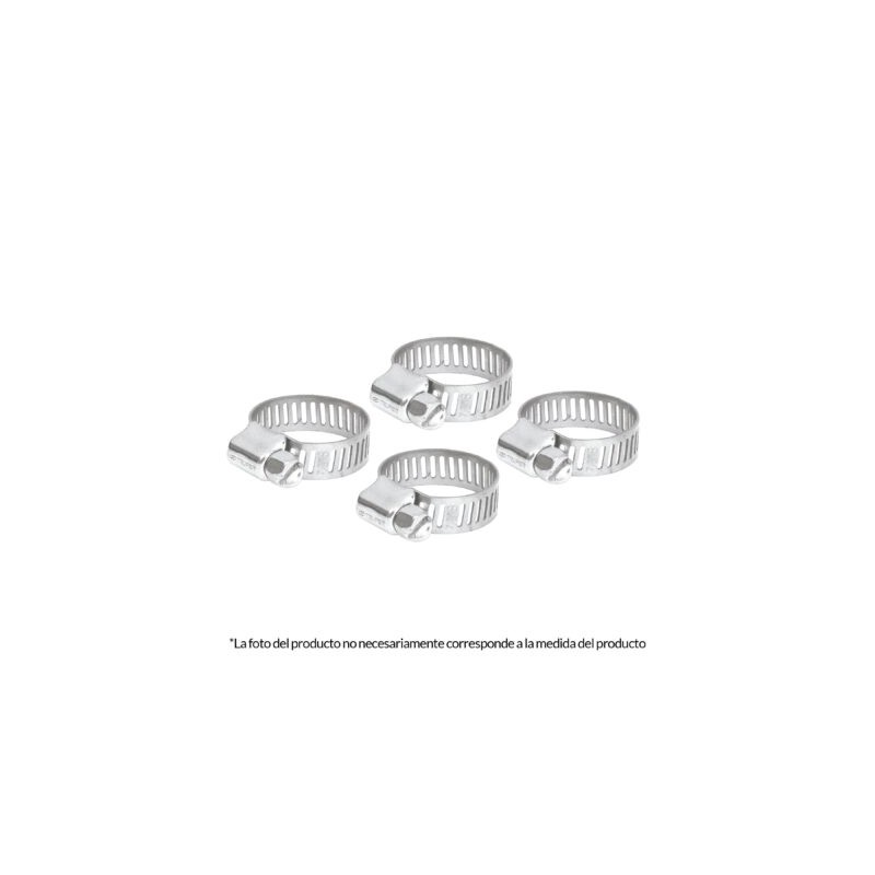 Abrazadera mini-4 de acero inoxidable, blíster con 4 pzas