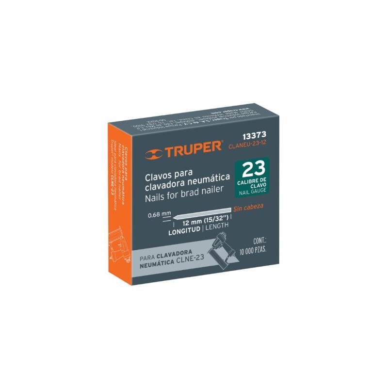 Caja con 10000 clavos calibre 23, 12mm para CLNE-23