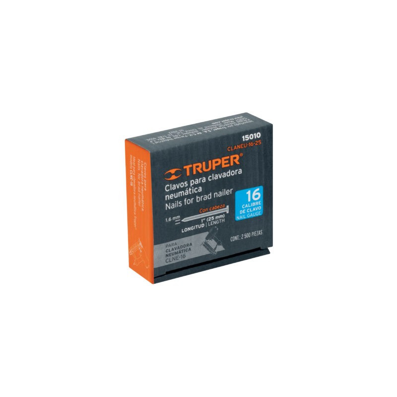 Caja con 2500 clavos calibre 16, 25 mm para CLNE-16