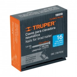 Caja con 2500 clavos calibre 16, 25 mm para CLNE-16