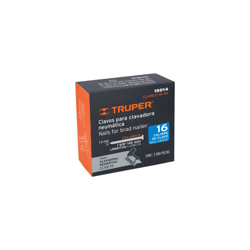 Caja con 2500 clavos calibre 16, 40 mm para CLNE-16