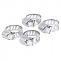 Abrazadera mini-6 de acero inoxidable, blíster con 4 pzas