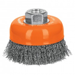 Carda copa 3? alambre ondulado fino, eje M14