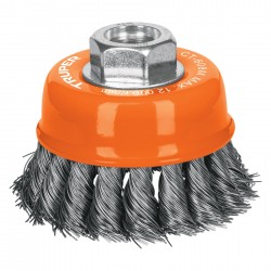 Carda copa 3? alambre trenzado fino, eje M14