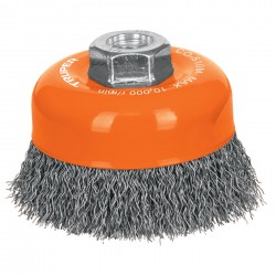 Carda copa 4? alambre ondulado fino, eje M14