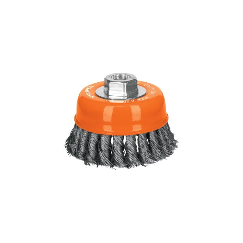 Carda copa 4? alambre trenzado fino, eje M14