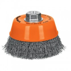 Carda copa 5? alambre ondulado fino, eje 5/8?-11