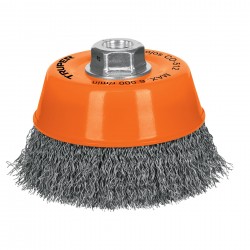 Carda copa 5? alambre ondulado fino, eje 5/8?-11