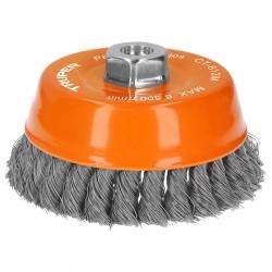 Carda copa 5? alambre trenzado fino, eje M14