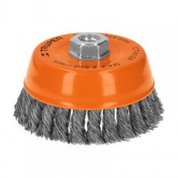 Carda copa 5? alambre trenzado grueso, eje 5/8?-11