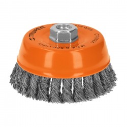 Carda copa 5? alambre trenzado grueso, eje 5/8?-11