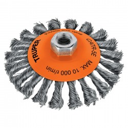 Carda tipo cónico 5? alambre trenzado, eje 5/8?-11