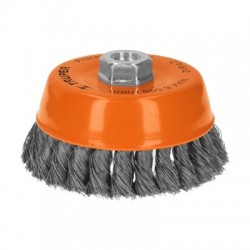 Carda copa 5? alambre trenzado fino, eje 5/8?-11