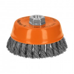 Carda copa 5? alambre trenzado fino, eje 5/8?-11