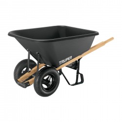 Carretilla concha plástica 8 ft3 Doble llanta neumática bastidores de madera