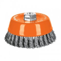 Carda copa 5? alambre trenzado grueso, eje M14