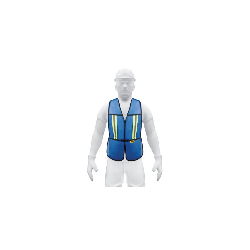 Chaleco de seguridad con cintas reflejantes, azul