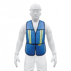 Chaleco de seguridad con cintas reflejantes, azul