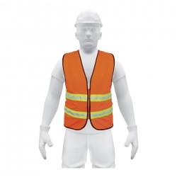 Chaleco de seguridad naranja alta visibilidad con cierre