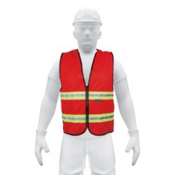 Chaleco de seguridad rojo alta visibilidad con cierre