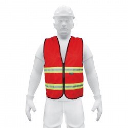 Chaleco de seguridad rojo alta visibilidad con cierre