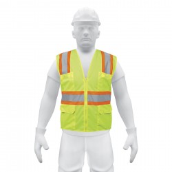 Chaleco de seguridad verde max visibilidad y 6 bolsas