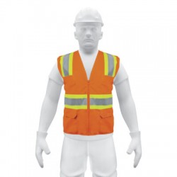 Chaleco de seguridad naranja max visibilidad y 6 bolsas