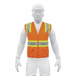 Chaleco de seguridad naranja max visibilidad y 6 bolsas