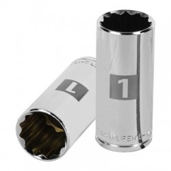 Dado largo de 1?, 12 puntas, cuadro 1/2?