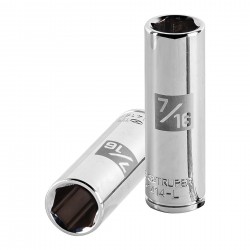 Dado largo de 7/16?, 6 puntas, cuadro 1/4?