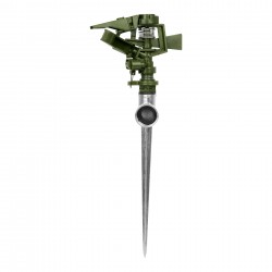 Aspersor verde, plástico, estaca de 11