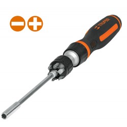 Desarmador Tipo Matraca con Extensión y 6 Puntas