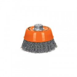 Carda copa 5? alambre ondulado grueso, eje 5/8?-11