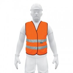 Chaleco de seguridad naranja con cintas de alta visibilidad