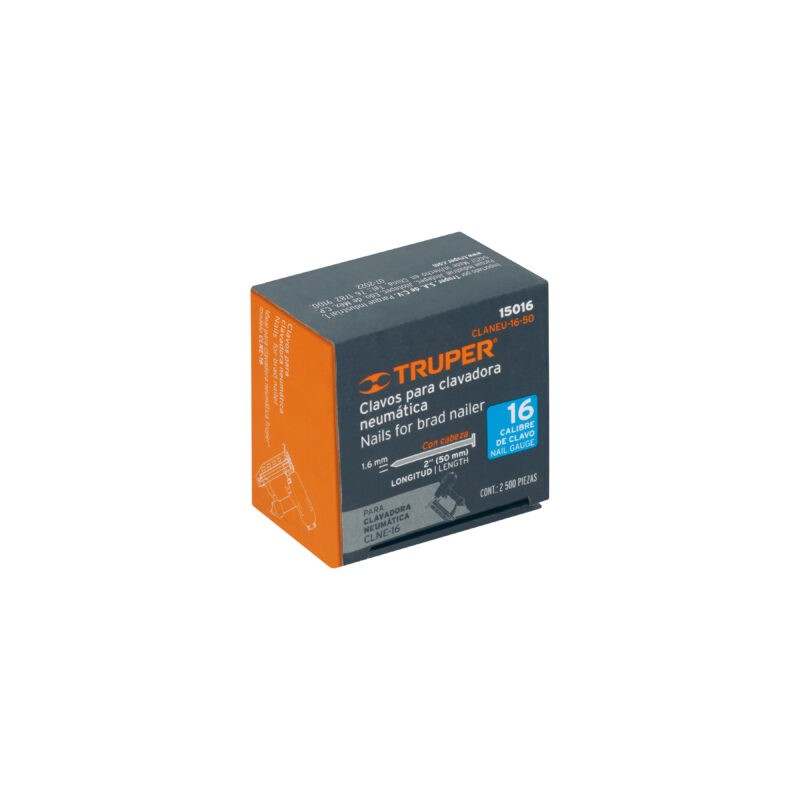 Caja con 2500 clavos calibre 16, 50 mm para CLNE-16