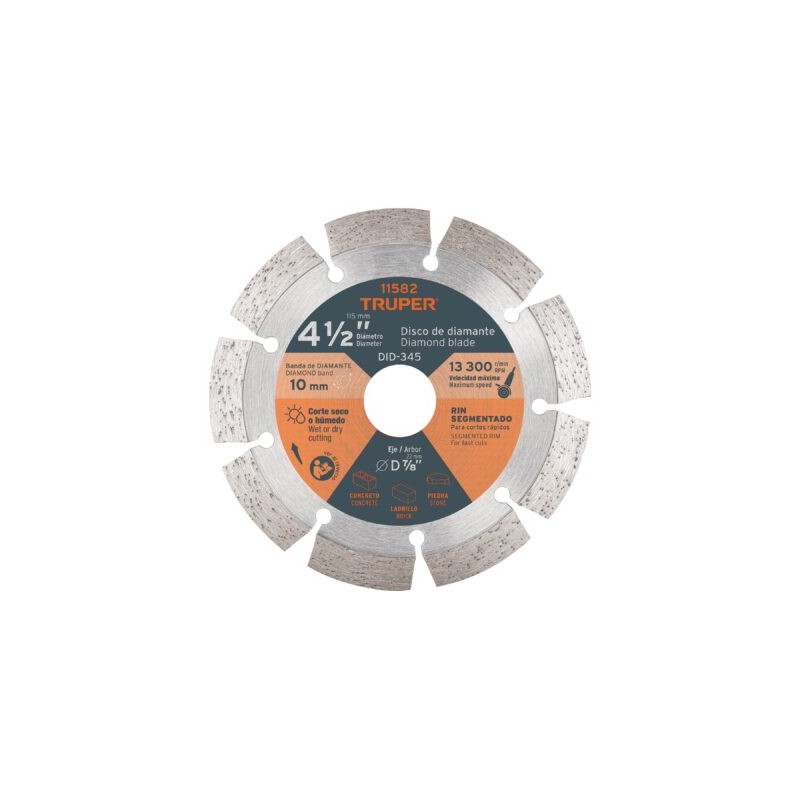 Disco de diamante de 4-1/2? x 2.1 mm rin segmentado