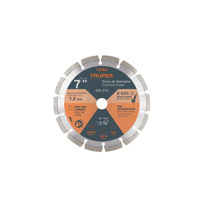 Disco de diamante de 7? x 2.5 mm rin segmentado