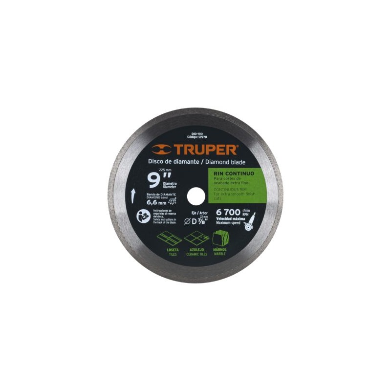 Disco de diamante, rin continuo, 9?