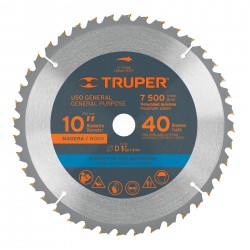 Disco sierra 10? para madera, 40 dientes centro 1?