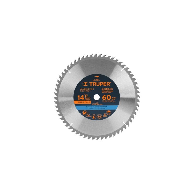 Disco sierra 14? para madera, 60 dientes centro 1?