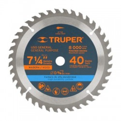 Disco sierra 7- 1/4? para madera, 40 dientes centro 5/8?