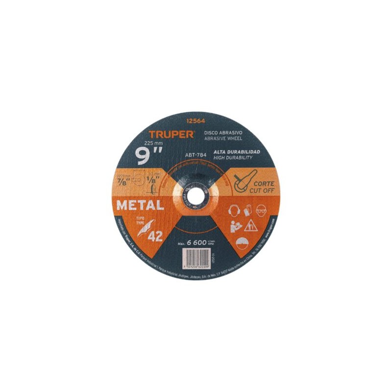 Disco Tipo 42 de 9? x 3.2 mm para corte de metal