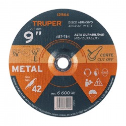 Disco Tipo 42 de 9? x 3.2 mm para corte de metal