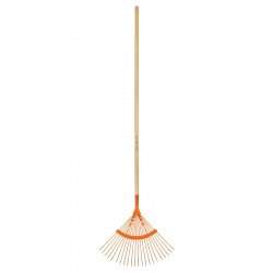 Escoba metálica p/jardín curva,22 dientes redondos,mango 48?