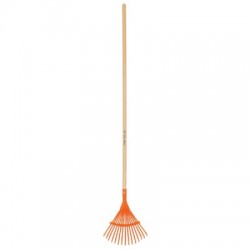Escoba metálica para jardín, curva, 15 dientes, mango 48?