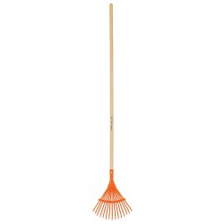 Escoba metálica para jardín, curva, 15 dientes, mango 48?