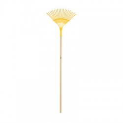 Escoba metálica para jardín, curva, 20 dientes, mango 48?