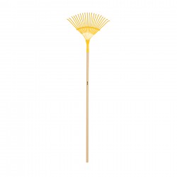 Escoba metálica para jardín, curva, 20 dientes, mango 48?